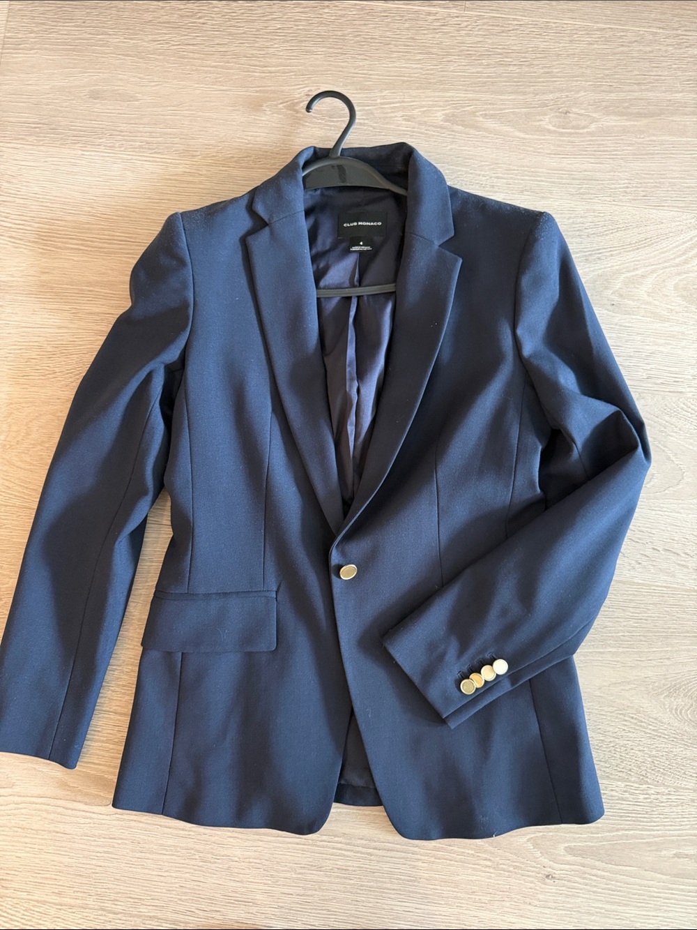 Club Monaco Navy Blazer with Gold Buttons